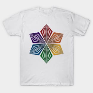 LGBTQ Rainbow Pride Flag Colored Geometric Starburst T-Shirt